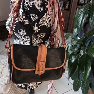 Dooney & Bourke Black and Brown Shoulder Bag